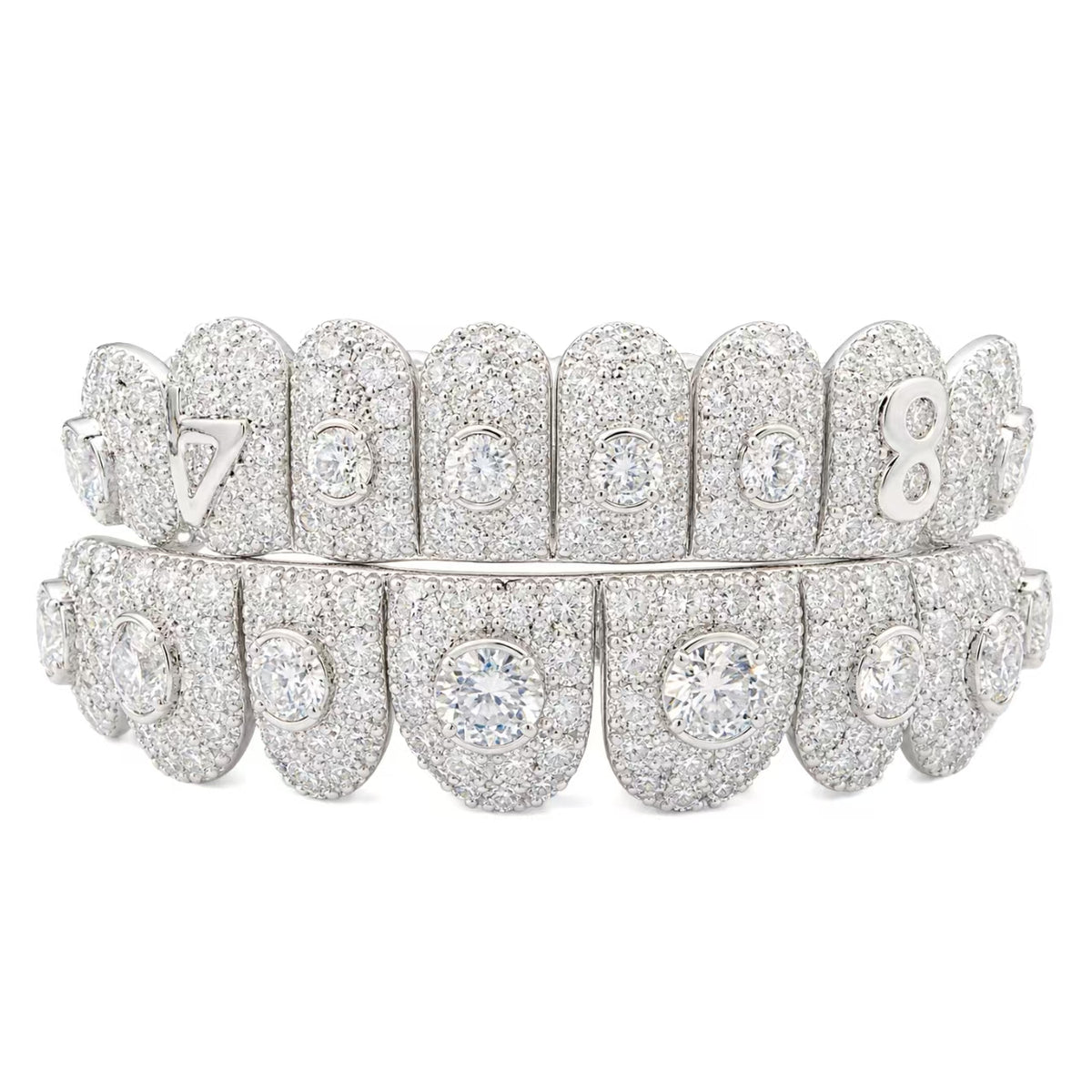 Number Statement Pavé Moissanite Grillz