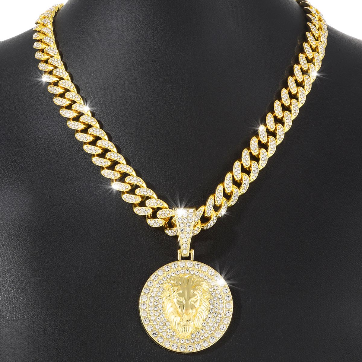 Golden Lion Medallion Pendant | 925 Sterling Silver