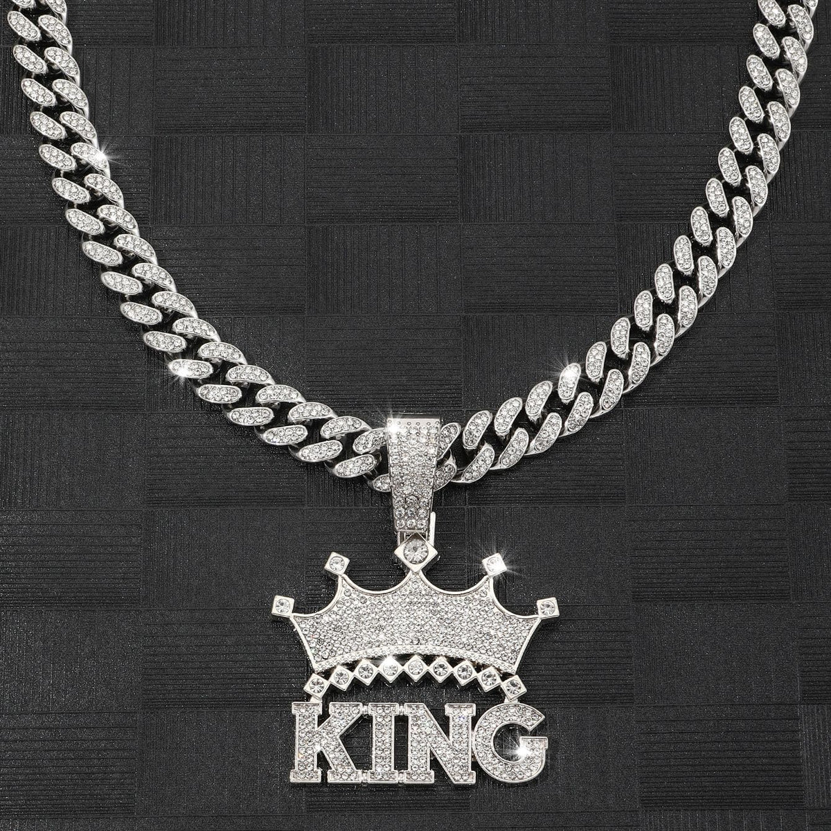 Crown KING Pavé Cuban Link Necklace
