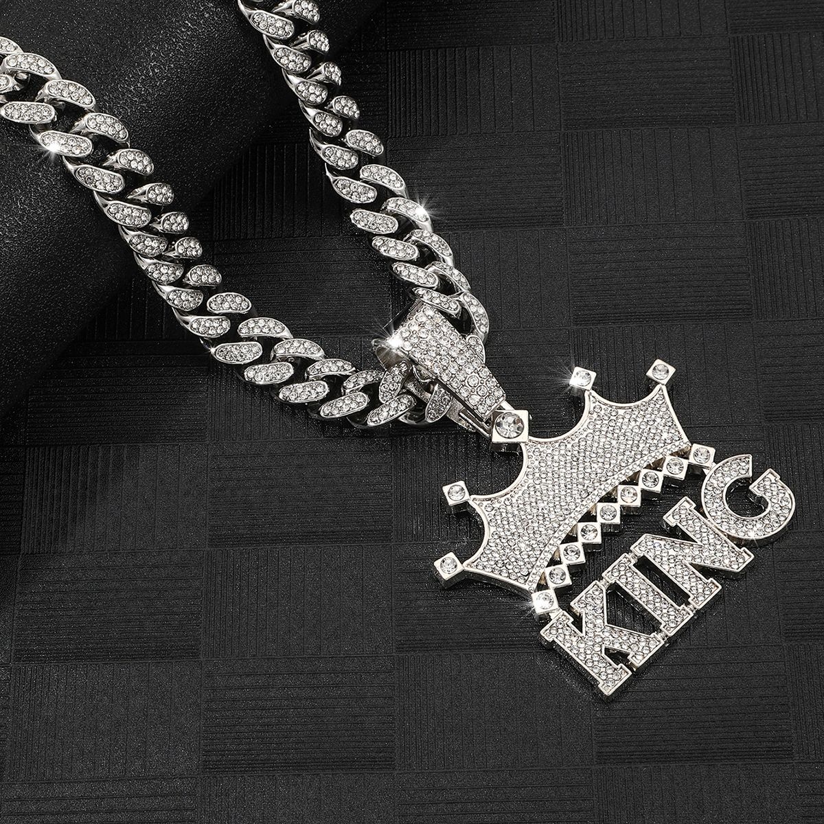 Crown KING Pavé Cuban Link Necklace