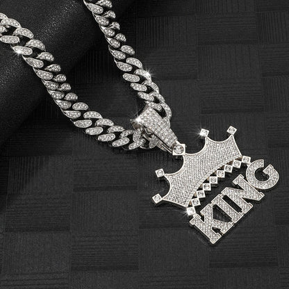 Crown KING Pavé Cuban Link Necklace