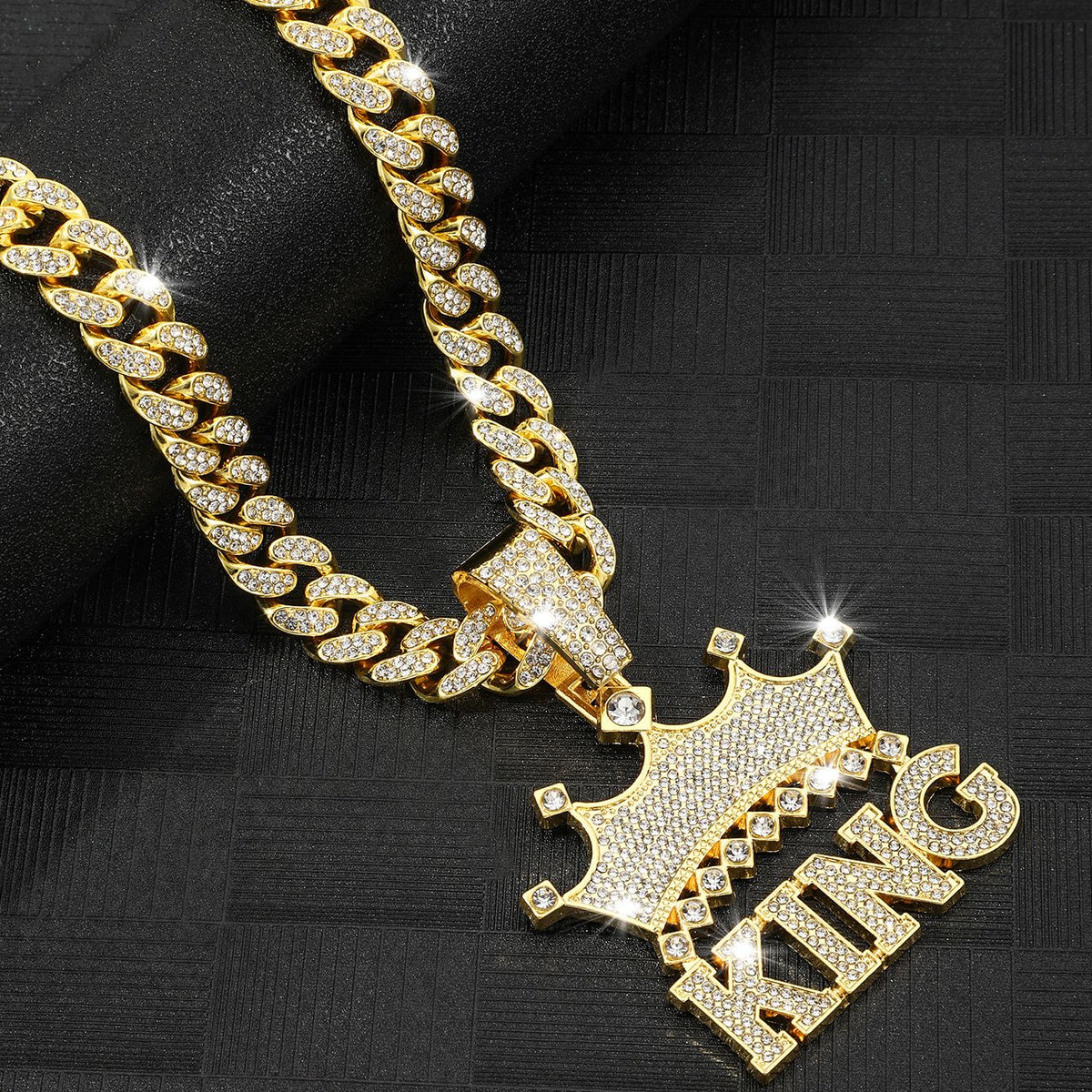 Crown KING Pavé Cuban Link Necklace