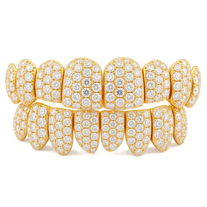 Gold-Tone Full Pavé Moissanite Grillz Set