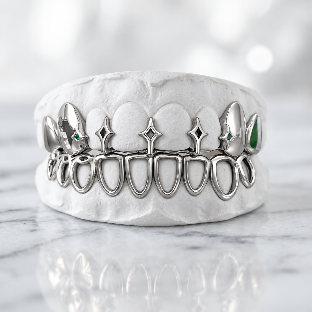 Starlight Openwork Double Row Grillz | 925 Sterling Silver