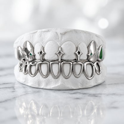 Starlight Openwork Double Row Grillz | 925 Sterling Silver