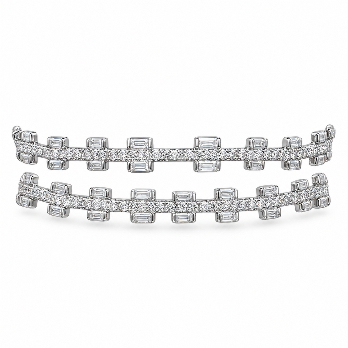 Baguette Accent Double Bar Grillz | 925 Sterling Silver