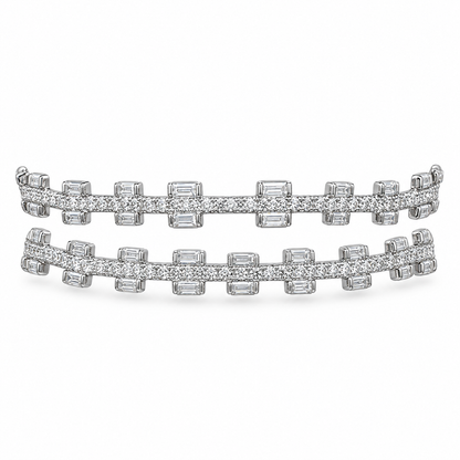 Baguette Accent Double Bar Grillz | 925 Sterling Silver