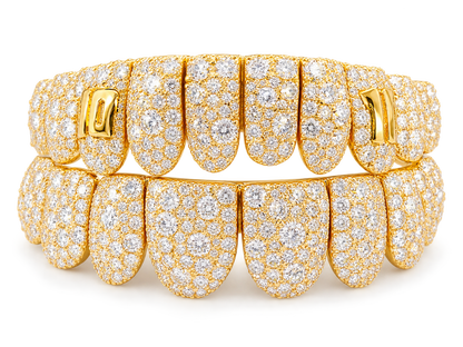 Iced Out Double Row Grillz | Full-Coverage Luxury Custom Grillz