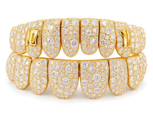 Iced Out Double Row Grillz | Full-Coverage Luxury Custom Grillz