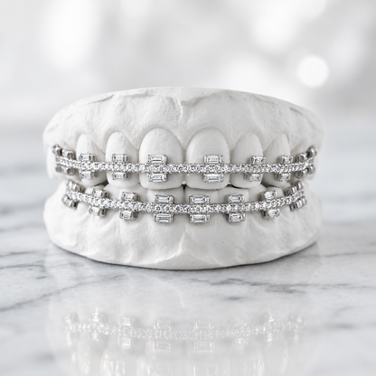 Baguette Accent Double Bar Grillz | 925 Sterling Silver
