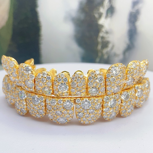 Mixed‑Cut (Round) Heavy Diamond Grillz Hip‑Hop Teeth Jewelry