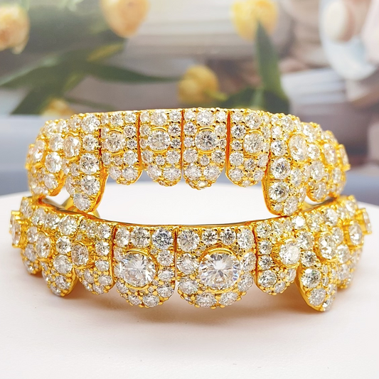 Mixed‑Cut (Round) Heavy Diamond Grillz Hip‑Hop Teeth Jewelry