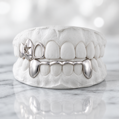 Star Cutout Sterling Silver Grillz Set