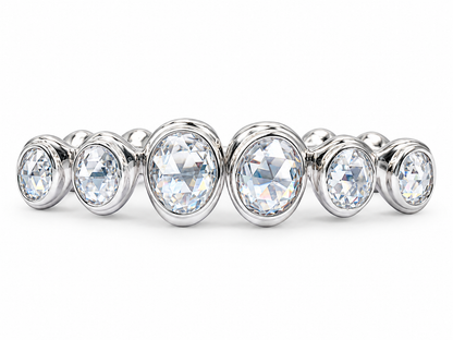 Silver Oval Moissanite Grillz | S925 Sterling Silver Luxury Hip Hop Teeth Jewelry